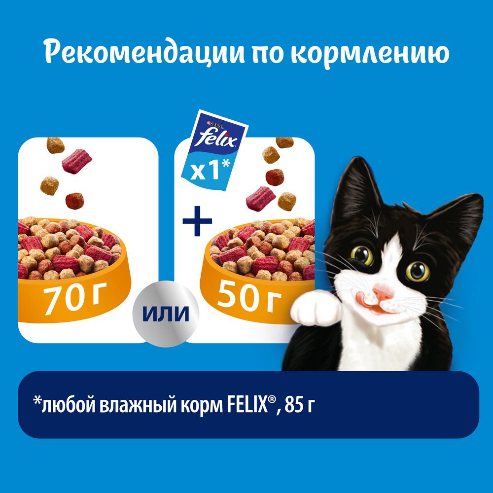 Сухой корм FELIX® Двойная вкуснятина для домашних кошек, с мясом, Пакет, 600г. - фото 4