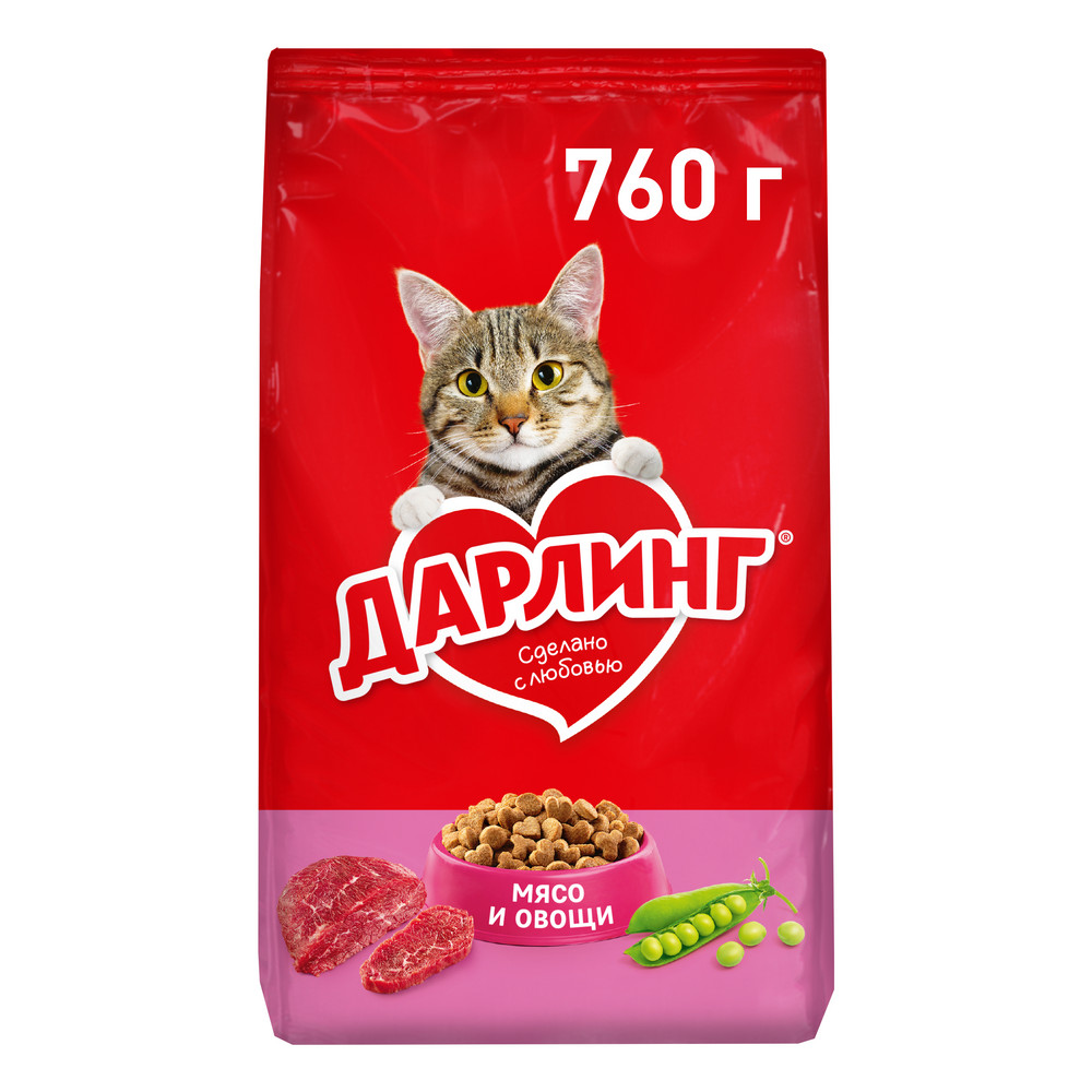 Сухой корм ДАРЛИНГ® для взрослых кошек, с мясом и овощами, 760 г - фото 2