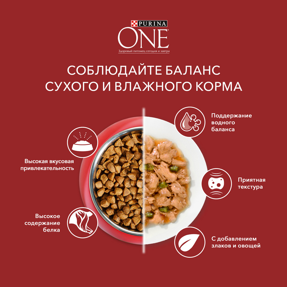Влажный корм Purina ONE® МИНИ <10 кг для взрослых собак мелких пород старше 1 года, с говядиной, картофелем и горохом в подливе 85 г - фото 14