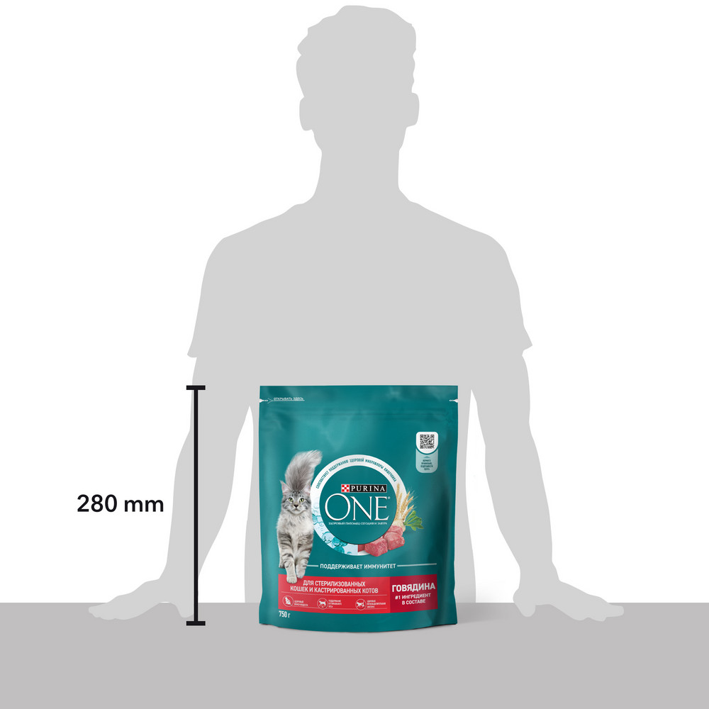 Сухой корм Purina ONE® полнорационный для стерилизованных кошек и кастрированных котов, с высоким содержанием говядины - фото 16