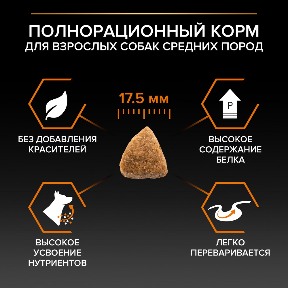 Орта тұқымды ересек иттерге арналған Pro Plan® құрғақ азығы, тауық етінің жоғары мөлшерімен - фото 7