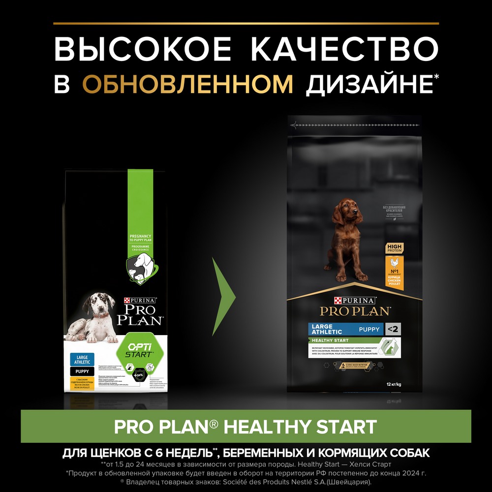 Сухой корм PRO PLAN® для щенков крупных пород с атлетическим телосложением, с высоким содержанием курицы - фото 4