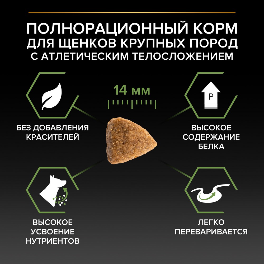Сухой корм PRO PLAN® для щенков крупных пород с атлетическим телосложением, с высоким содержанием курицы - фото 7