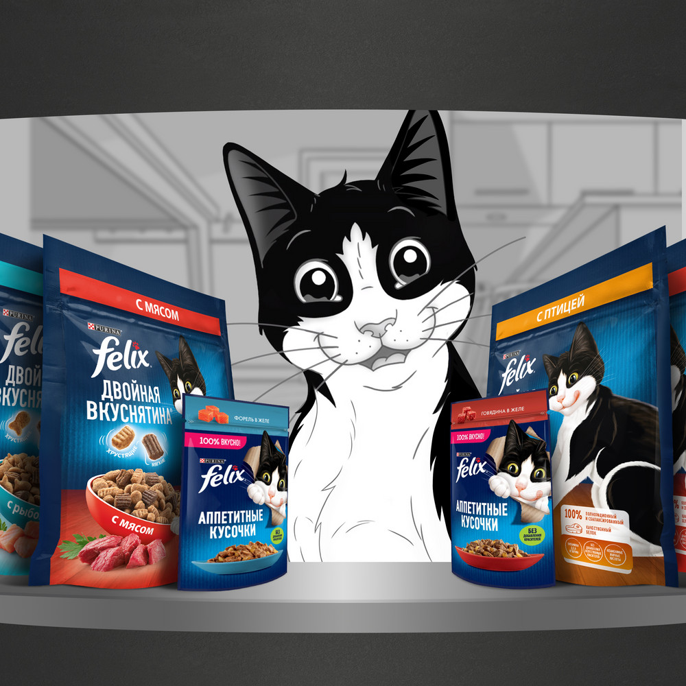 Сухой корм FELIX® Двойная Вкуснятина® для взрослых кошек, с мясом, Пакет, 600 г - фото 11