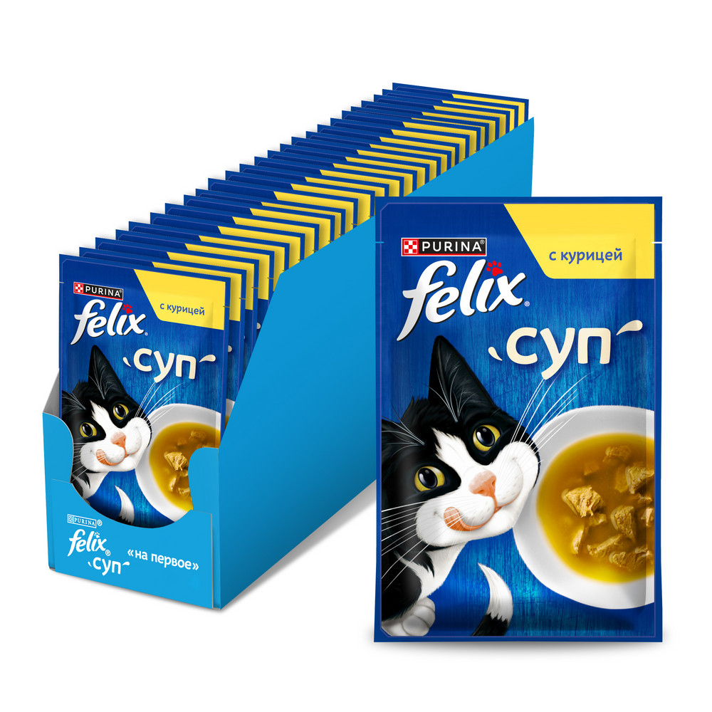 Влажный корм FELIX® Суп для взрослых кошек, с курицей, пауч, 48г - фото 5