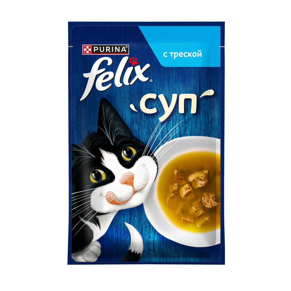 Ересек мысықтарға арналған FELIX® Сорпасы ылғалды азығы, нәліммен, пауч, 48 г