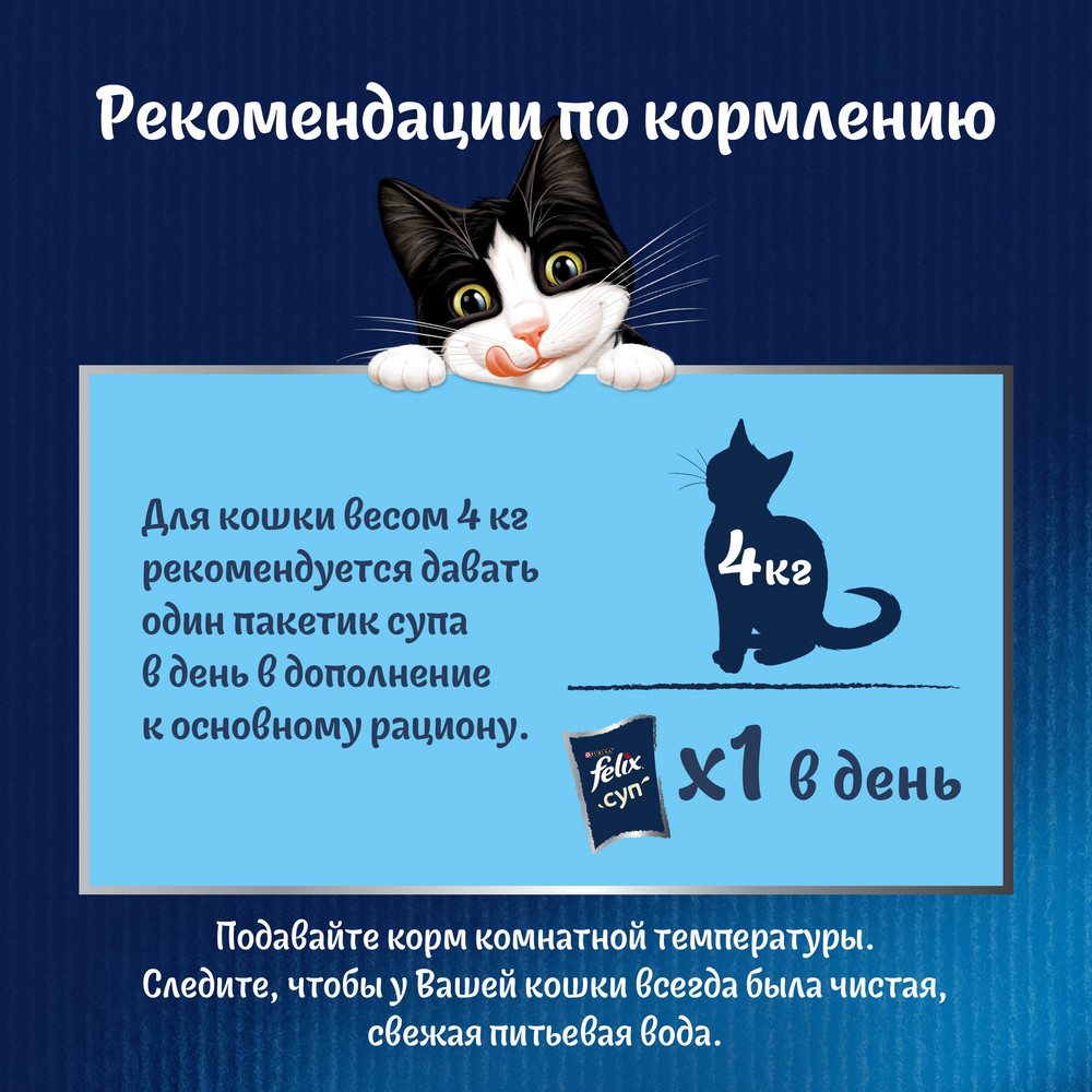 Ересек мысықтарға арналған FELIX® Сорпасы ылғалды азығы, нәліммен, пауч, 48 г - фото 9