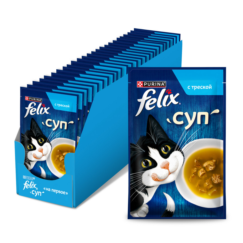 Ересек мысықтарға арналған FELIX® Сорпасы ылғалды азығы, нәліммен, пауч, 48 г - фото 5