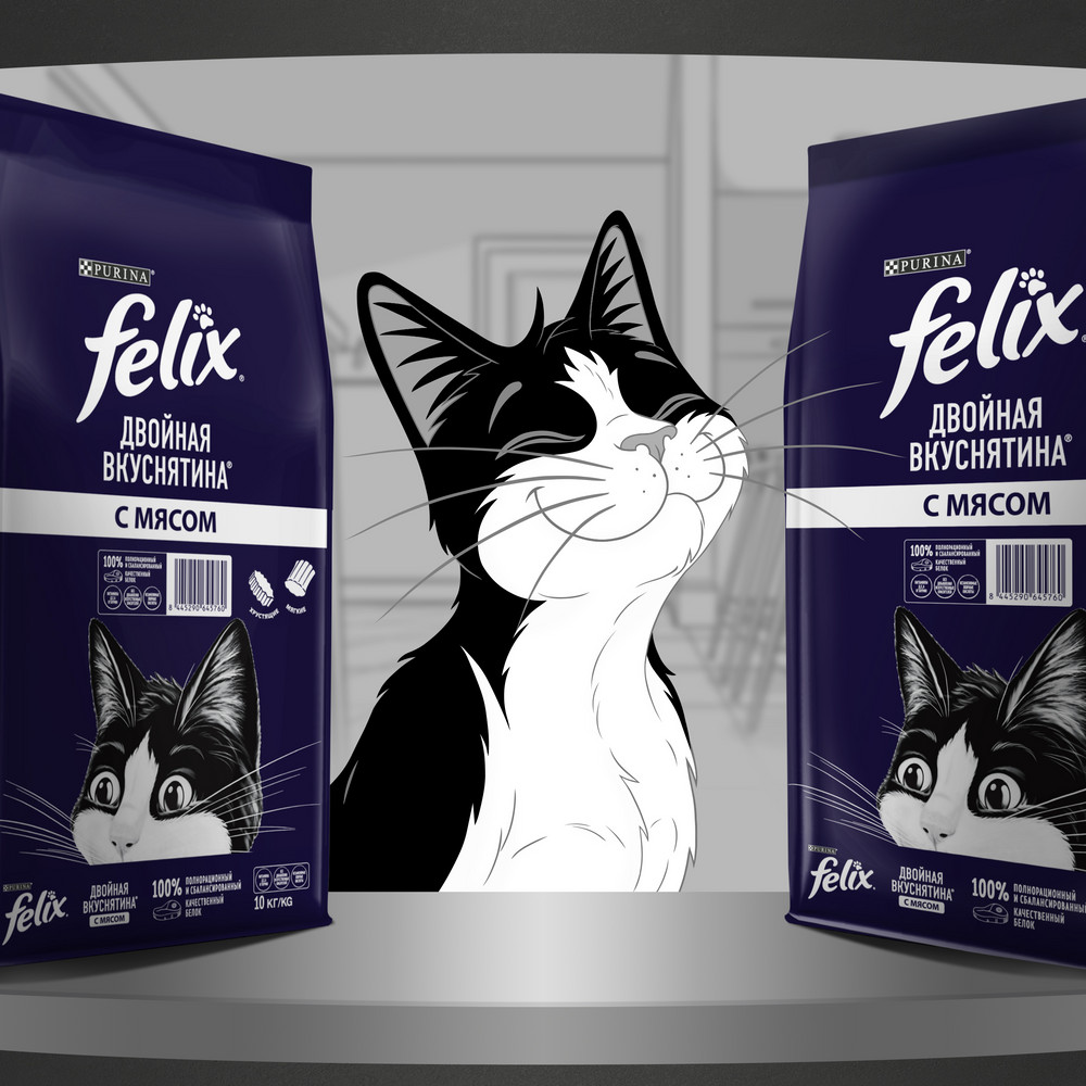 Сухой корм FELIX® Двойная Вкуснятина® для взрослых кошек, с мясом, Мешок, 10 кг - фото 13