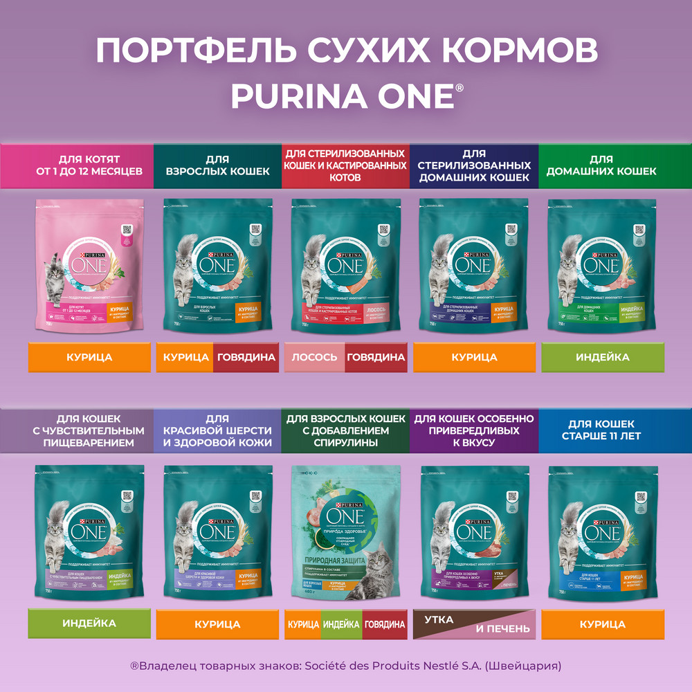 Құрамында үйрек етінің мөлшері жоғары, бауыр қосылған, дәмге ерекше талғампаз мысықтарға арналған Purina ONE® құрғақ азығы - фото 12
