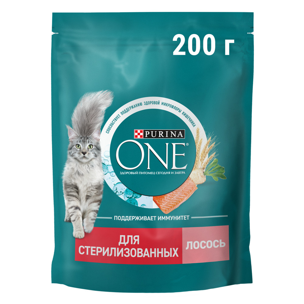 Сухой корм Purina ONE® полнорационный для стерилизованных кошек и кастрированных котов, с высоким содержанием лосося - фото 2