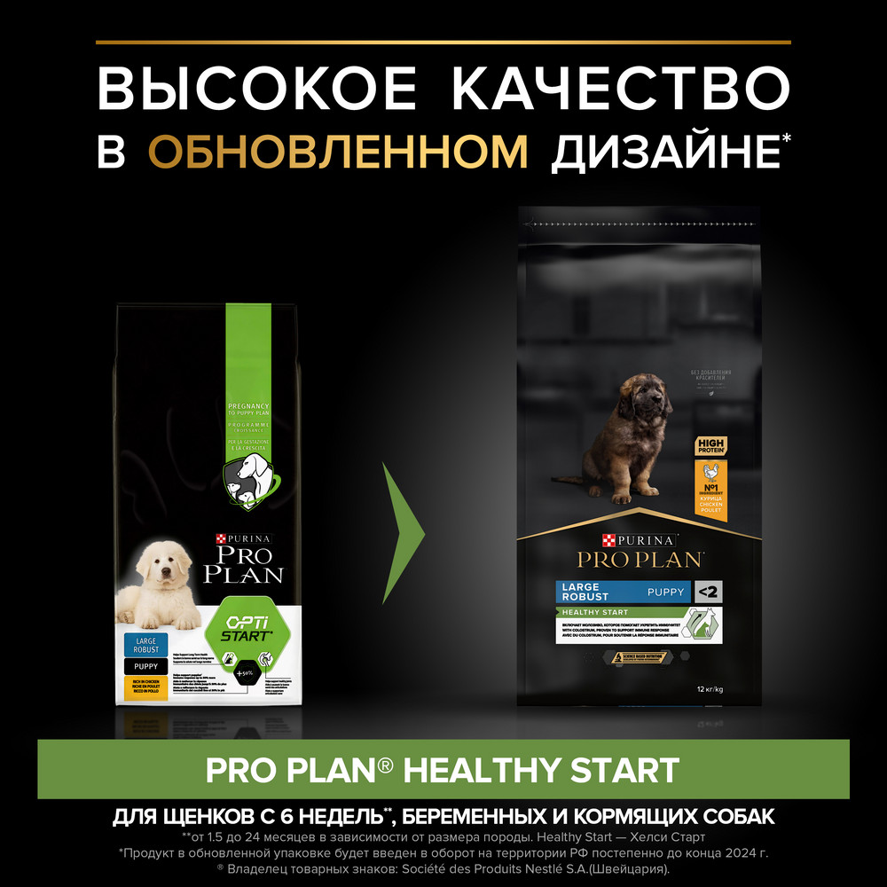 Сухой корм PRO PLAN® для щенков крупных пород с мощным телосложением, с высоким содержанием курицы - фото 4