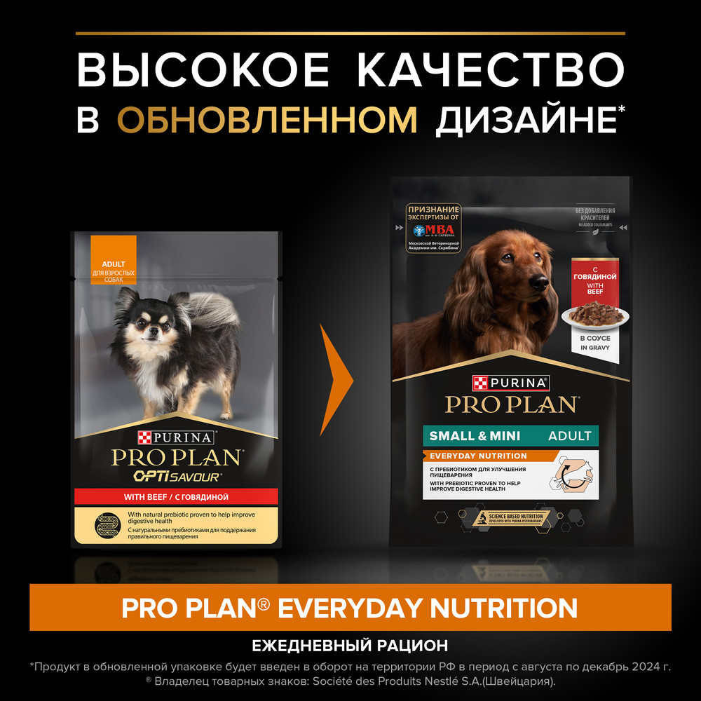 Влажный корм PRO PLAN® для взрослых собак мелких и карликовых пород, с говядиной в соусе, 85 г х 26 шт - фото 6