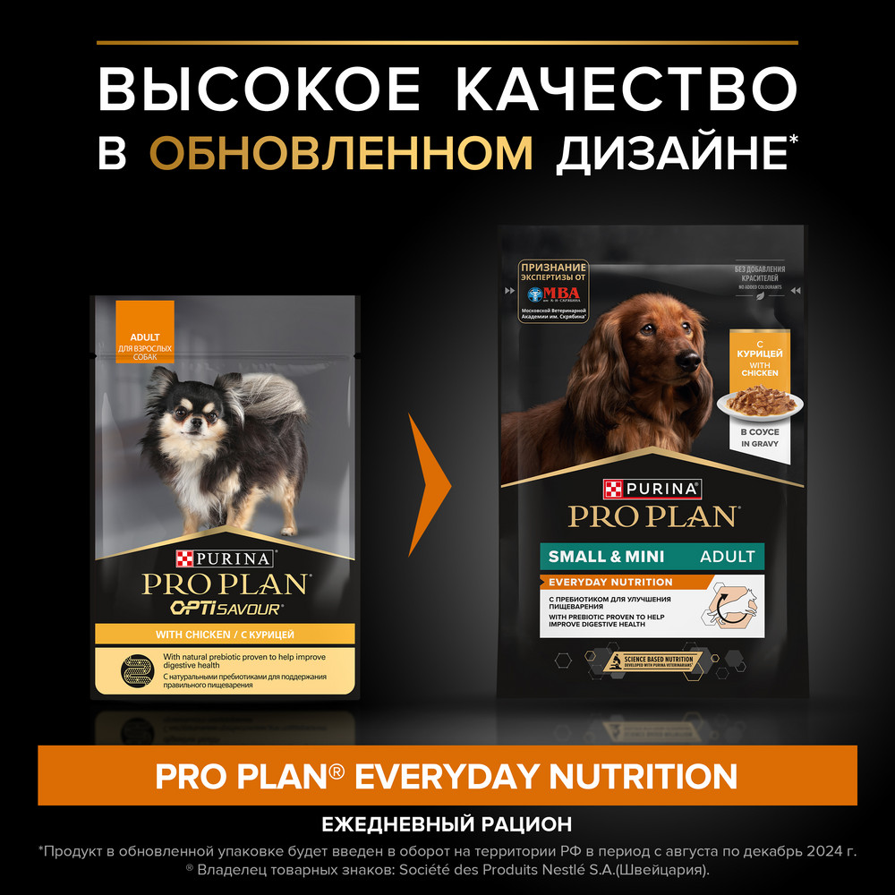 Влажный корм PRO PLAN® для взрослых собак мелких и карликовых пород, с курицей в соусе , 85 г х 26 шт - фото 7