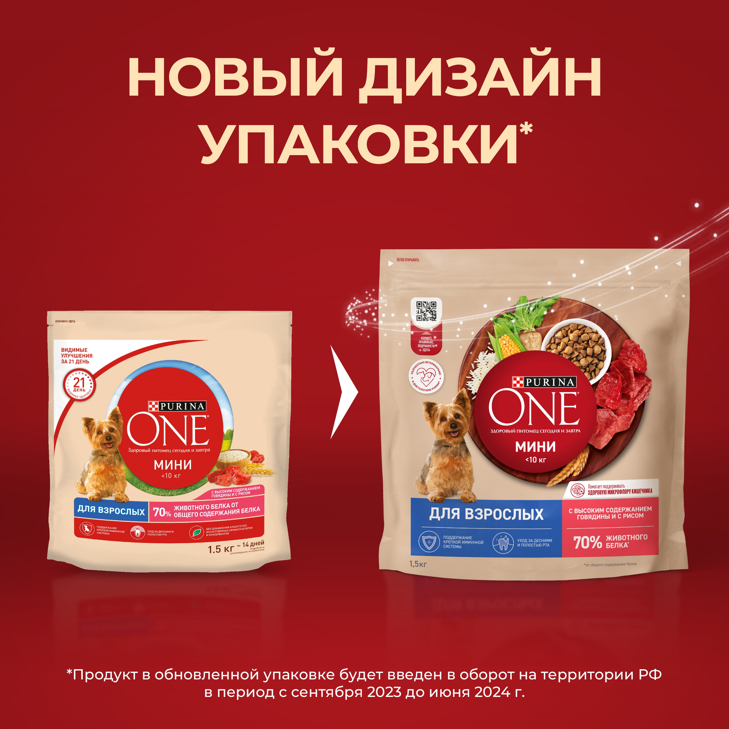 Сухой корм Purina ONE® МИНИ < полнорационный для взрослых собак мелких и карликовых пород, с высоким содержанием говядины и с рисом - фото 4