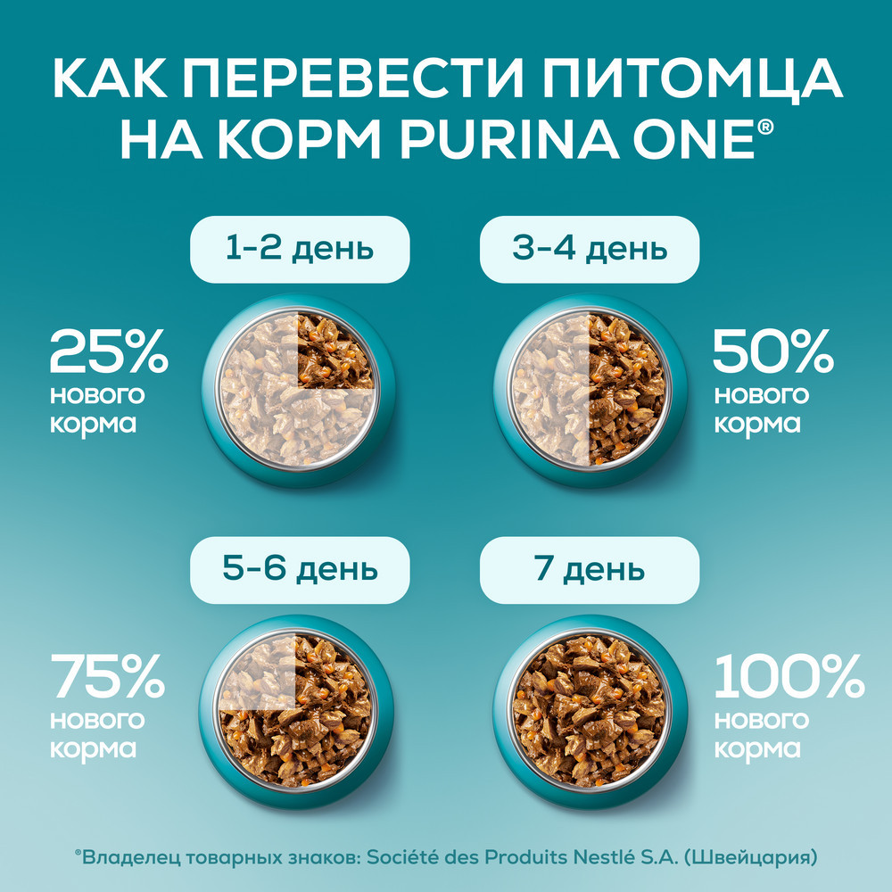 Влажный корм Purina ONE® для котят, с курицей и морковью, Пауч, 75 г - фото 6