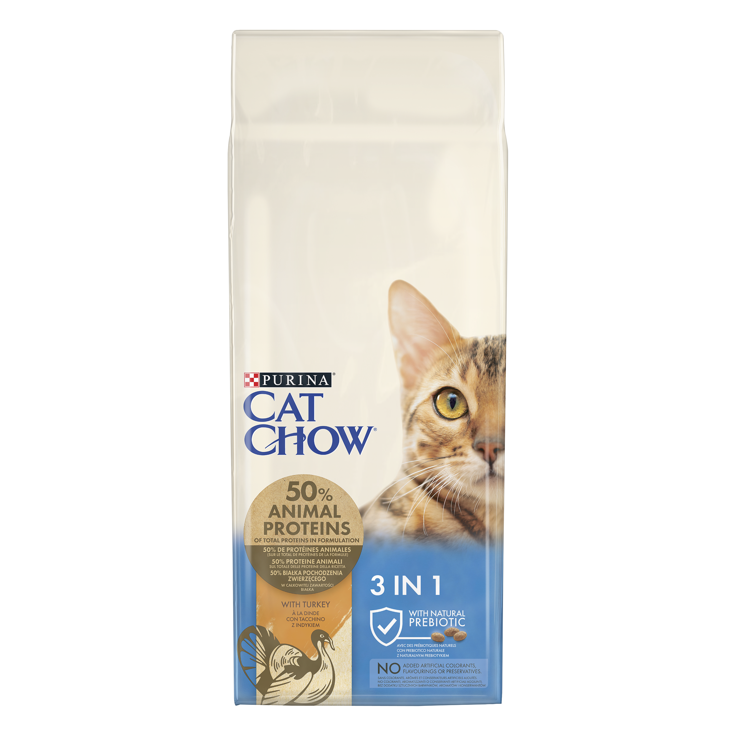 Purina® CAT CHOW® (Пурина Кэт Чау) 3 в 1 с индейкой