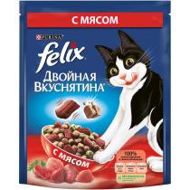 Сухой корм Felix® Двойная вкуснятина для домашних кошек, с мясом