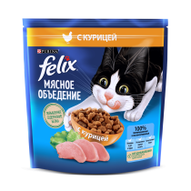 Сухой корм FELIX® Мясное объедение для кошек с курицей