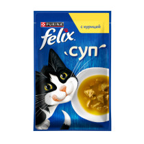 Влажный корм FELIX® Суп для взрослых кошек, с курицей, пауч, 48г