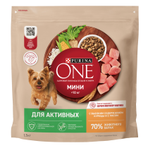 Сухой корм Purina ONE® МИНИ < полнорационный для собак мелких пород с активным образом жизни, с высоким содержанием курицы и с рисом