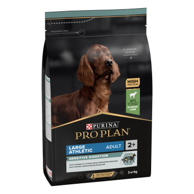 Сухой корм PRO PLAN® для взрослых собак крупных пород с атлетическим телосложением с чувствительным пищеварением, с высоким с