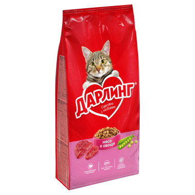 Сухой корм ДАРЛИНГ для взрослых кошек, с мясом и овощами, 15 кг