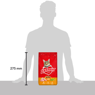 Сухой корм ДАРЛИНГ для взрослых кошек, с птицей и овощами, 760 г