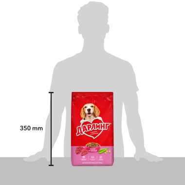 Сухой корм ДАРЛИНГ для взрослых собак, с мясом и добавлением овощей, 2 кг