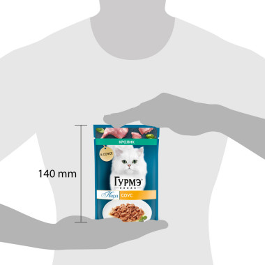 Влажный корм Гурмэ Перл Нежное филе для кошек, со вкусом кролика в соусе, Пауч, 75 г