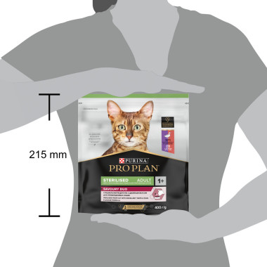 Сухой корм PRO PLAN® для взрослых стерилизованных кошек и кастрированных котов, с высоким содержанием утки и c печенью