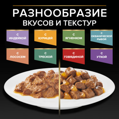 Влажный корм PRO PLAN® Nutri Savour для взрослых кошек с чувствительным пищеварением или с особыми предпочтениями в еде, с яг