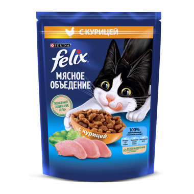 Felix Мясное объедение для взрослых кошек, с курицей