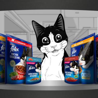 Сухой корм FELIX® Мясное объедение для кошек с курицей