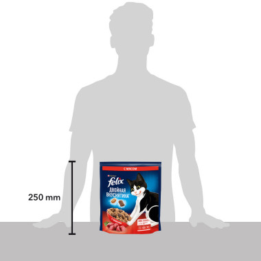Сухой корм FELIX® Двойная Вкуснятина® для взрослых кошек, с мясом, Пакет, 600 г